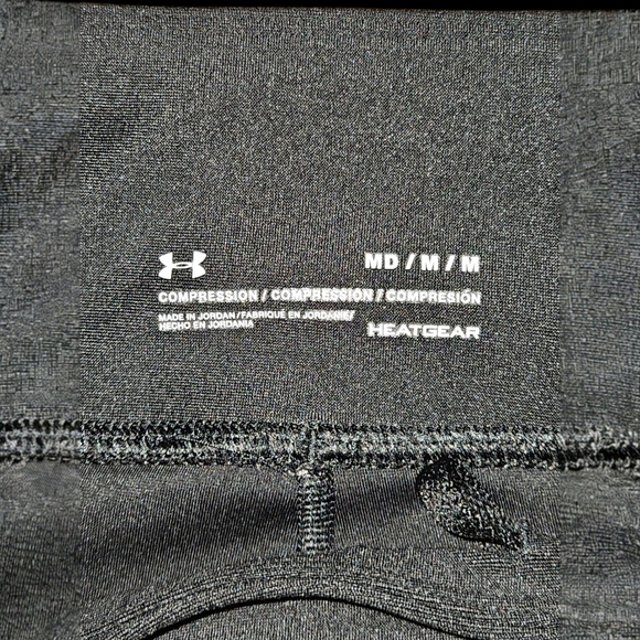 Under Armour Jet Black Compression Performance Leggings Size Medium - Picture 6 of 7